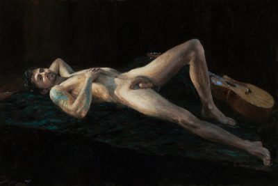 MUSICIAN AT MIDNIGHT, oil, 20" x 30", $6500 | © JC Washbourne, 2019