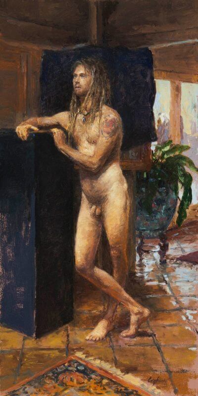TIMMY STANDING, oil, 20" x 10:, $2000 | © JC Washbourne, 2019