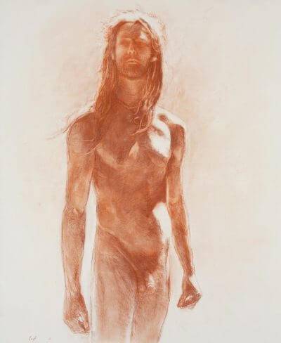 Timmy, conte drawing 40" x 30", $5800 | © JC Washbourne, 2019